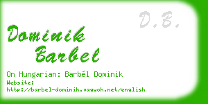 dominik barbel business card